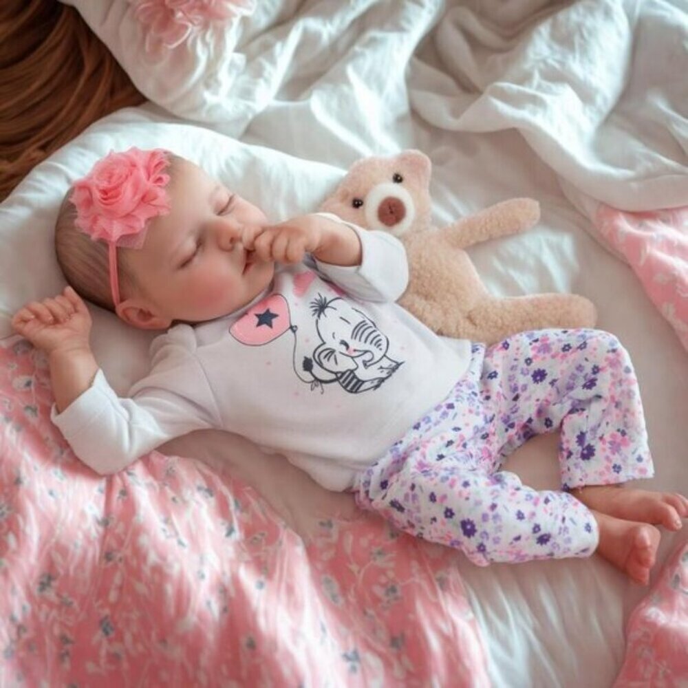 17" Lifelike Reborn Baby Doll Girl – Soft Vinyl, Poseable with Gift Set - Picture 2 of 9